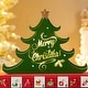 preview thumbnail 6 of 6, Glitzhome 15.25"H Lighted Wooden Christmas Tree Advent Calendar Decor - Multicolor