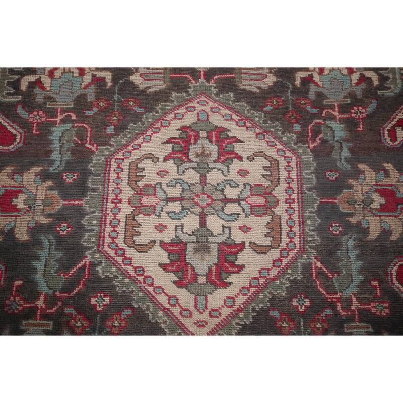 Fuchsia Pink Tabriz Persian Vintage Area Rug Handmade Wool Carpet - 9'6"x 12'8"
