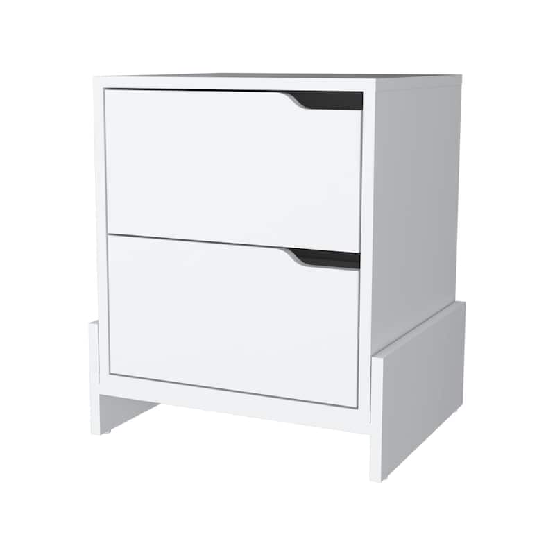 Modern 2-Drawer Nightstand in Wood Manufactured Wood Frame