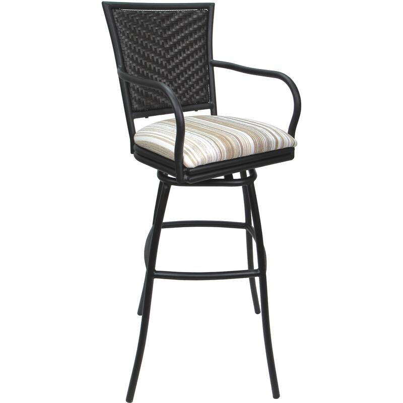Set of 3 Outdoor Indoor Bar Stool Counter, Extra Tall - Erin with Arms
