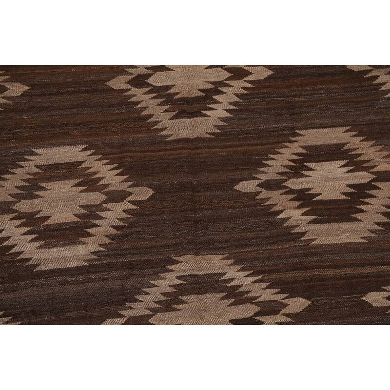 Natural Dye Geometric Tribal Oriental Kilim Area Rug Wool Hand-woven - 4'11" x 6'9"