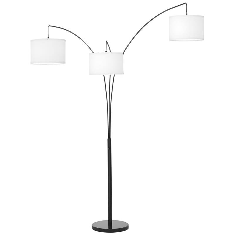 Floor lamp Arc Floor Lamp with Hanging Drum Shape Lampshade - Black
