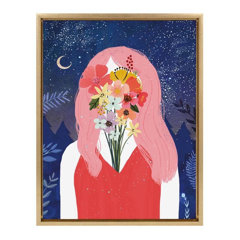 Kate and Laurel Sylvie Beginnings Framed Canvas by Mia Charro - 18x24 - Plastic - Gold