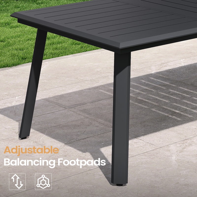 VredHom Outdoor Aluminum Dining Table with Umbrella Hole