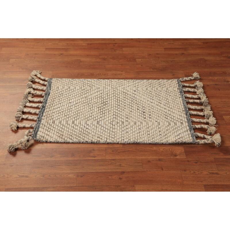 Moroccan Indian Rug Hand-Knotted Wool Carpet - 2'0"x 3'0"