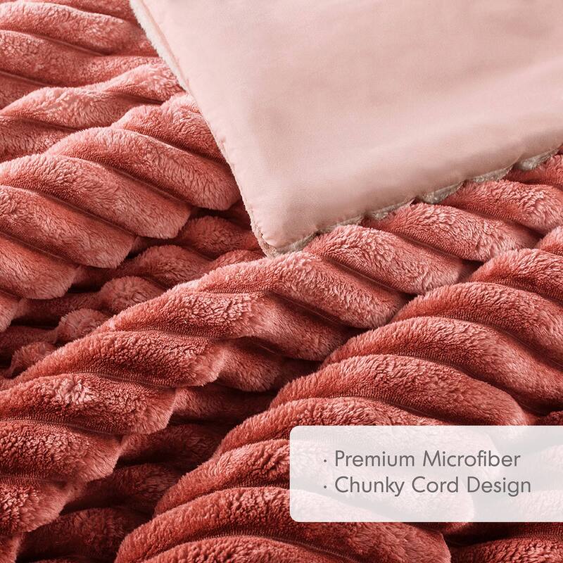 Chelsea Square Avril Fluffy Ribbed Plush Comforter Set