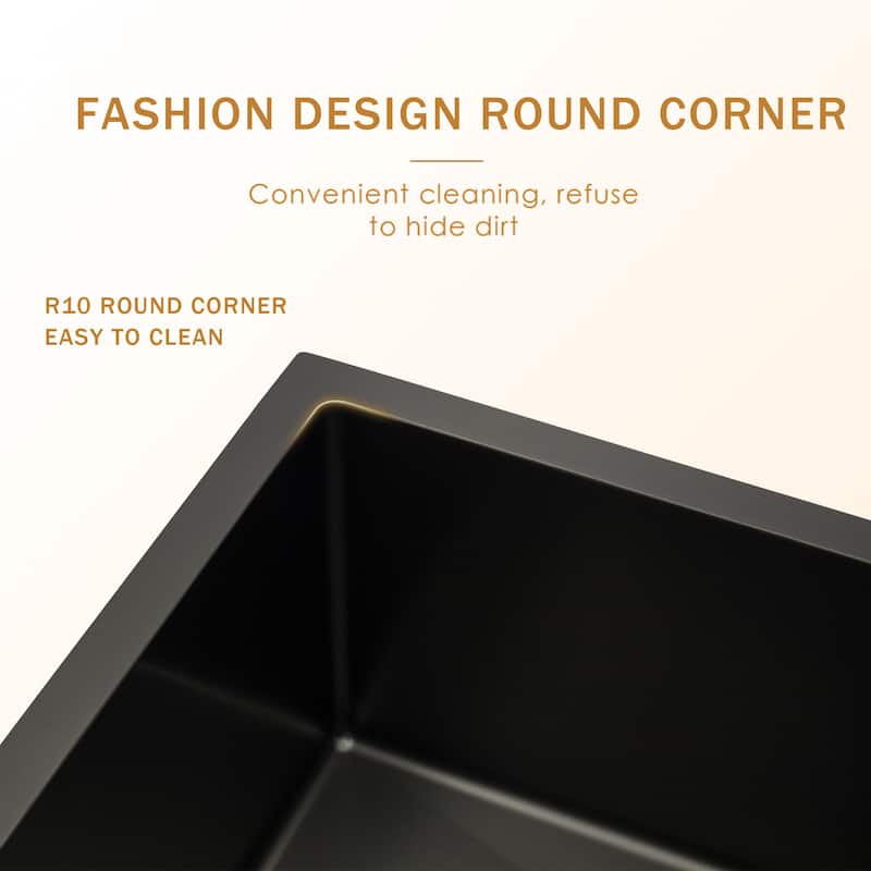 Lordear 24" Stainless Steel Sink Undermount Apron Front Single Bowl Bar or Kitchen Sink with Accessories