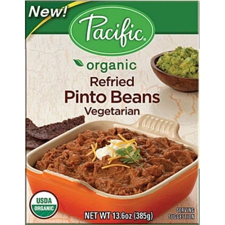 Pacific Natural Foods Refried Pinto Beans - Vegetarian - Case of 12 - 13.6 oz.