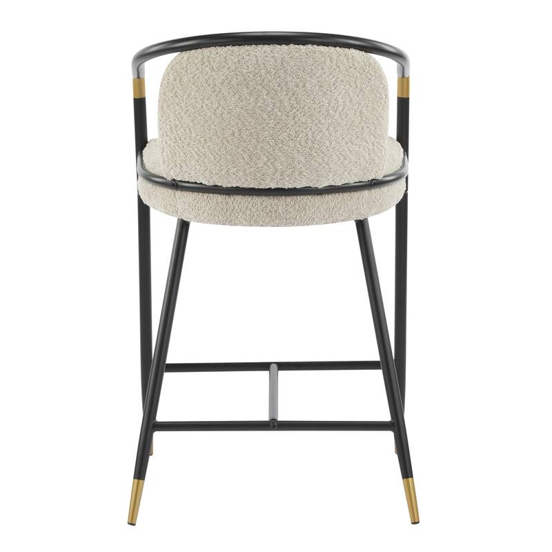 Set of 2 26" H Upholstered Counter Stool with Metal Frame