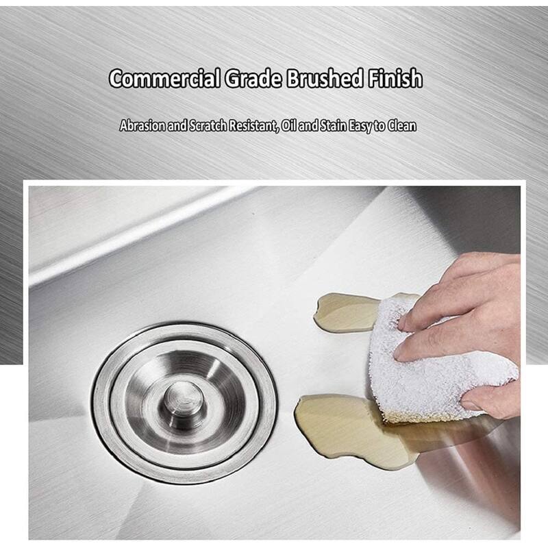 27" x 18" Stainless Steel Single Bowl Undermount Kitchen Sink with Grid and Strainer - 27 x 18