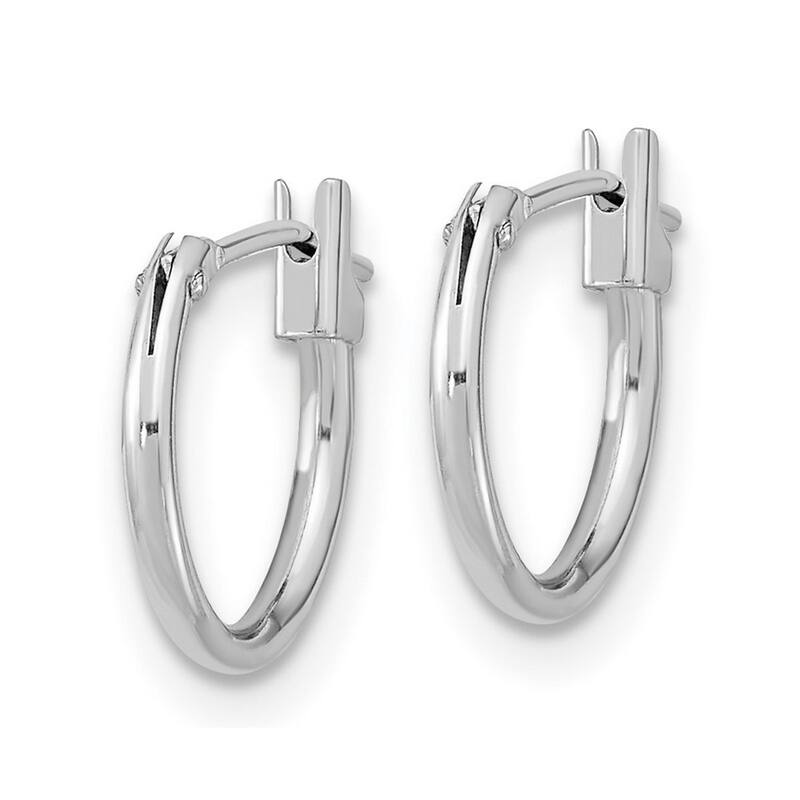 Curata 14k White Gold Children 12mm Small Hoop Earrings