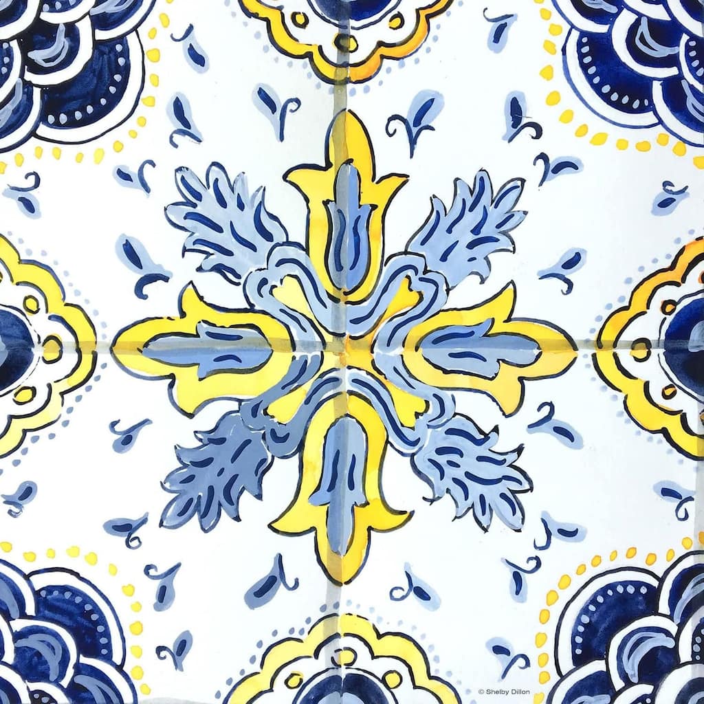 Spanish Tile Decorative Heat Tolerant Ceramic Stone Trivet 7.9" Square Protective Cork Backing, Easily Wipes Clean