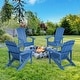 preview thumbnail 51 of 102, BONOSUKI Patio Adirondack Chair w/Cupholder,Weather Resistant-Set of 4