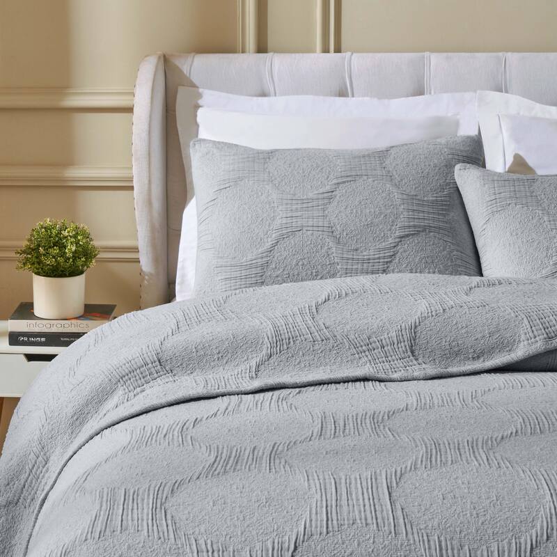 Superior Tanta Cotton Medium Weight Modern Circles Woven Coverlet