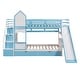 preview thumbnail 4 of 6, Castle Style Twin Bunk Bed with Drawers & Slide