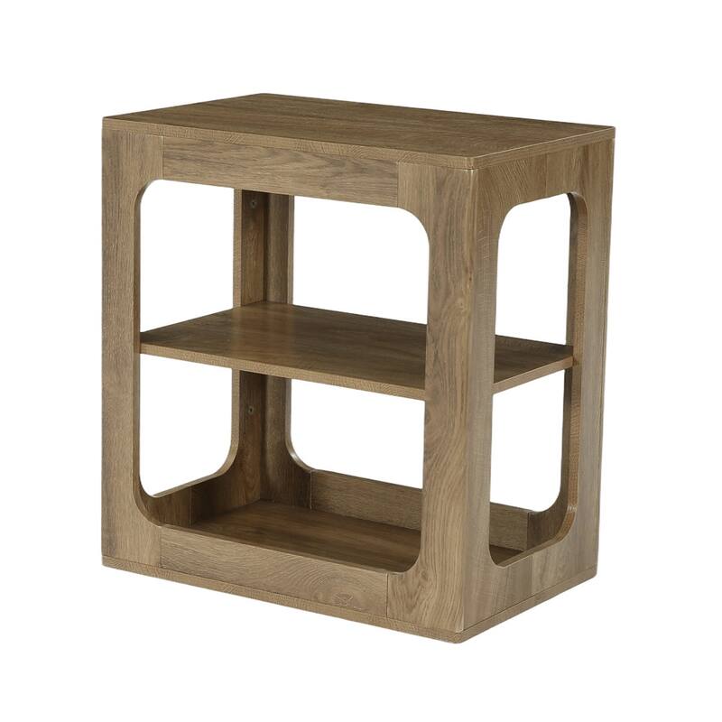 23.6" End Table with Storage Shelves, 3-Tier Side Table for Living Room