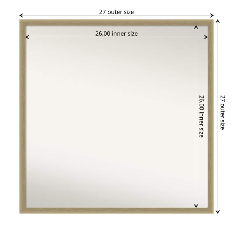 Non-Beveled Lucie Champagne Framed Decorative Wall Mirror