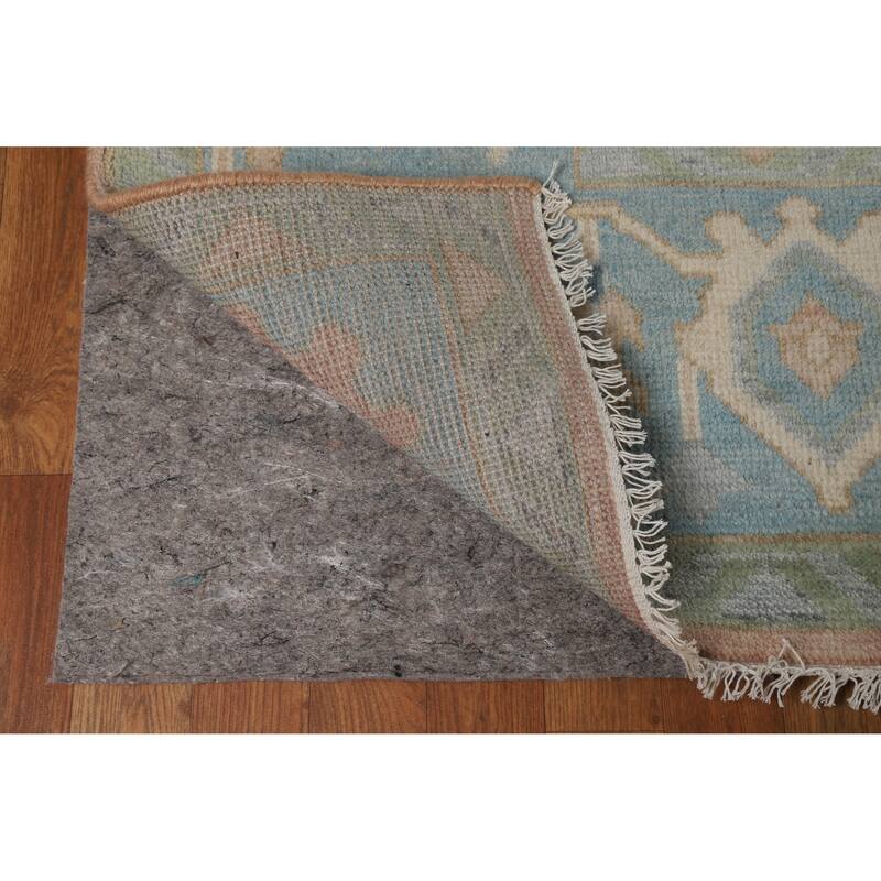Hand Knotted Oriental 100% Wool Carpet Transitional All-Over Pink Oushak Area Rug - 11' 11'' X 9' 0''