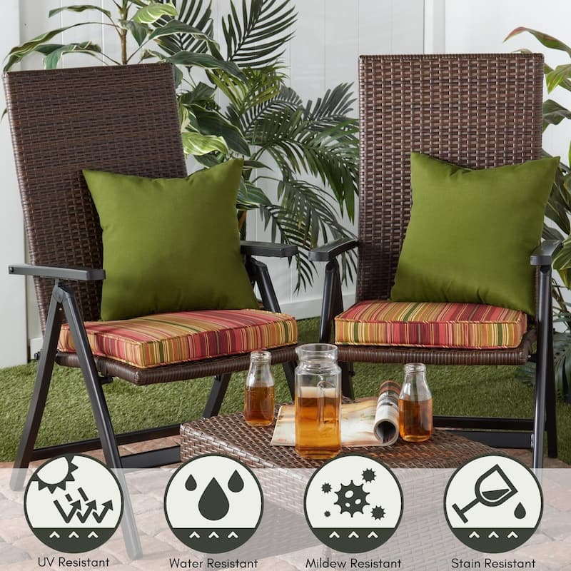 Greendale Home Fashions 18" Square Outdoor Chair Pad (Set of 2)