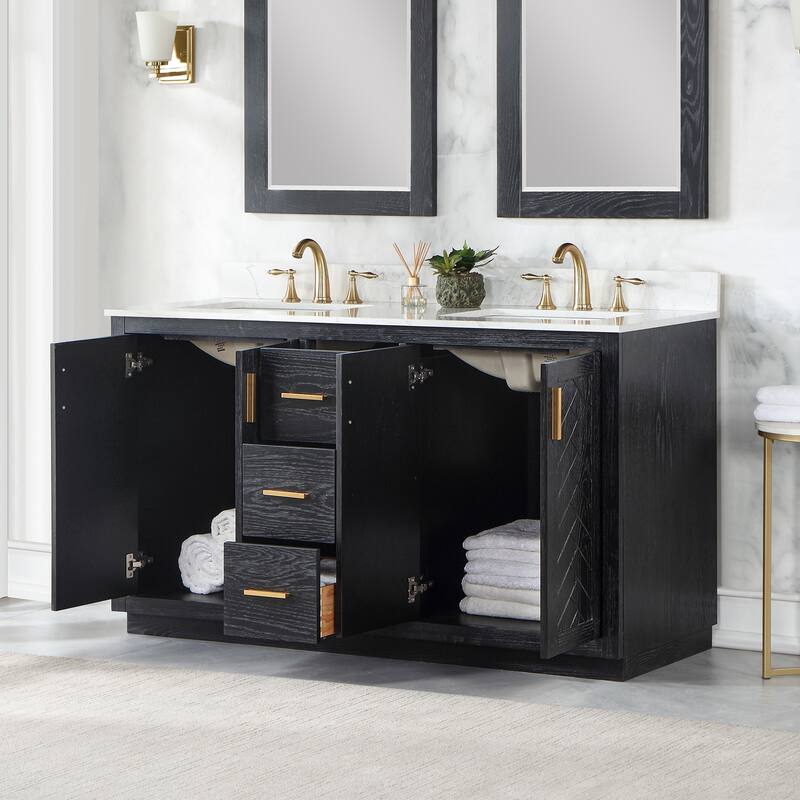 Altair Gazsi Bathroom Vanity with Composite Stone Countertop without Mirror