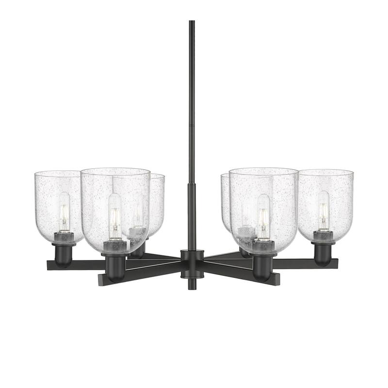 Innovations Lighting 716-6CR-12-36 Bella Chandelier Bella 6 Light 36" - Matte Black / Seedy