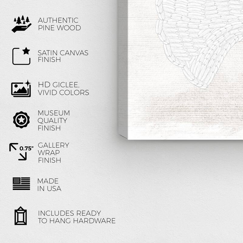 Wynwood Studio Canvas Animals Feather Dove White and Cream White Modern & Contemporary Wall Art Canvas Print