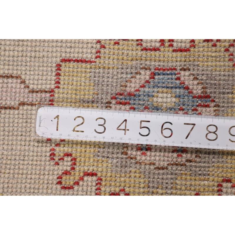 All-Over Floral Oushak Oriental Area Rug Hand-Knotted Wool Carpet - 8'8" X 11'7"
