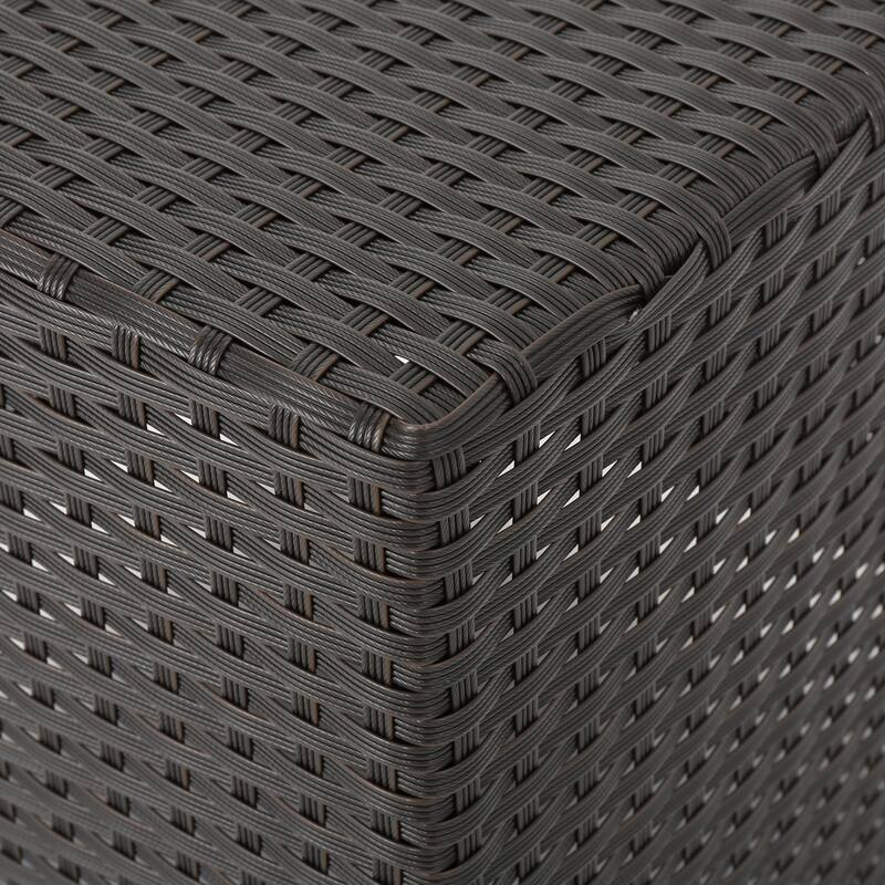 18" Modern Square Accent Table with Long-Lasting Woven Finish for Living Room