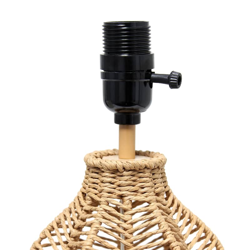 21 in. Coastal Paper Rope Rattan Table Lamp