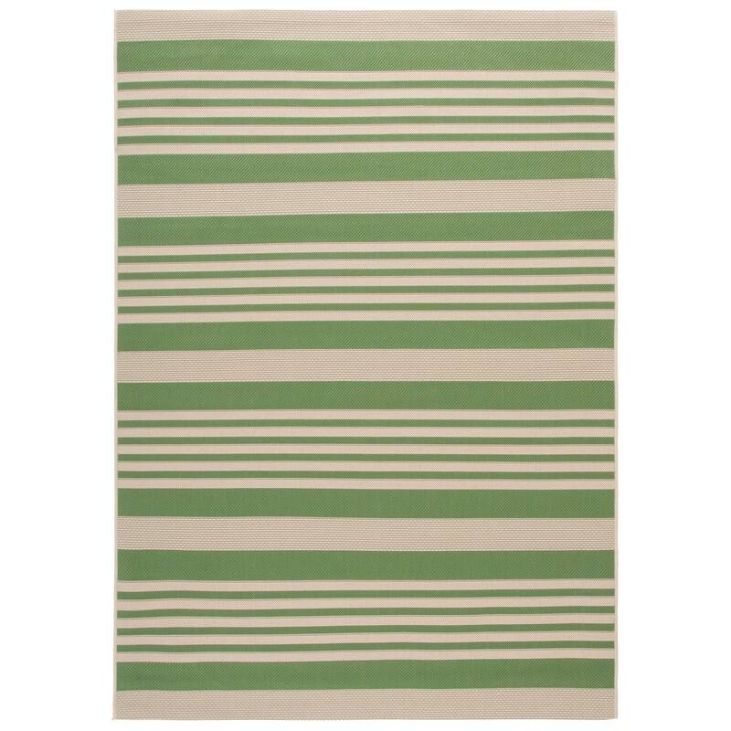 SAFAVIEH Courtyard Orsi Indoor/ Outdoor Waterproof Area Rug - 4' x 5'7" - Green/Beige