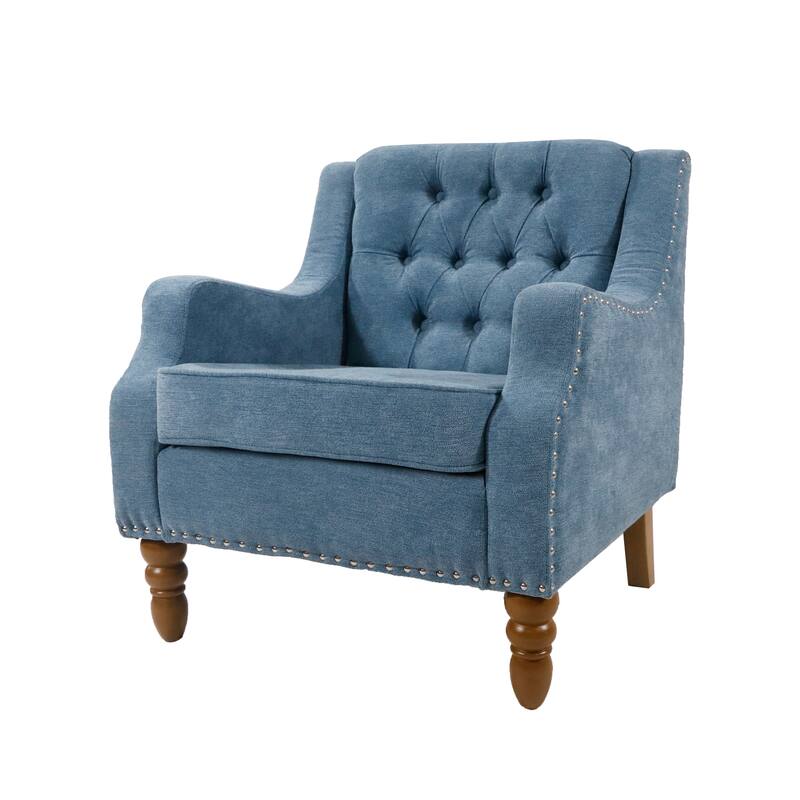 Ailsa Button-Tufted Upholstered Accent Chair by GDFStudio - 25.90"L x24.80"W x 29.50"H