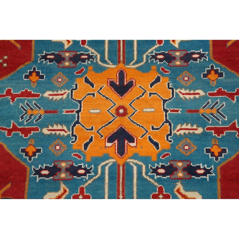 Hand Knotted Oriental 100% Wool Carpet Traditional Medallion Red Heriz (serapi) Area Rug - 9' 10'' X 7' 11''