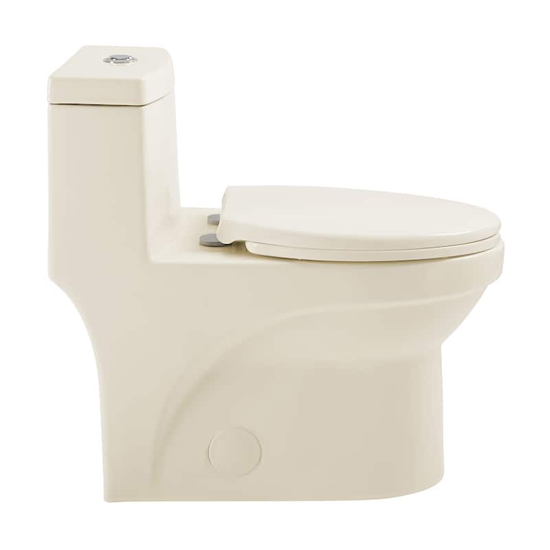 Tours One Piece Elongated Dual Flush Toilet 1.1/1.6 Gpf In Bisque - 29.2" x 14.95" 28.4"