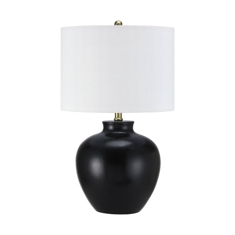 3-Way Ceramic Table Lamp with Drum Shade - 23 in. H