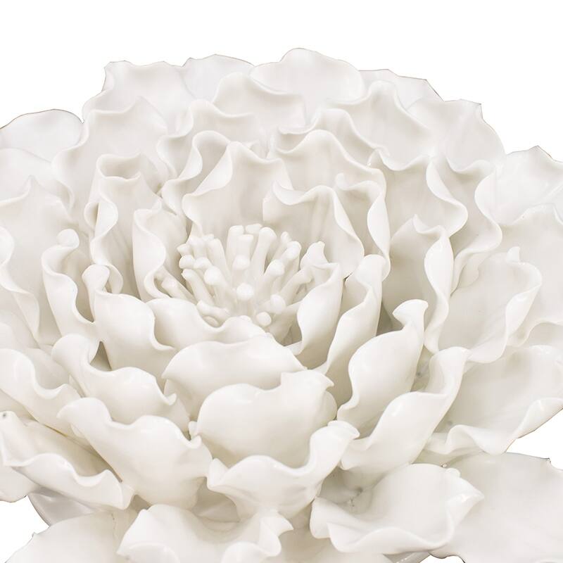 Modern Porcelain Flowers Sculpture Wall Decor Hanging Wall Decor, for Girls Room Hallway Farmhouse Home Decor