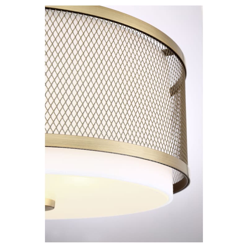 Meridian M60018 3 Light 15" Wide Flush Mount Drum Ceiling Fixture