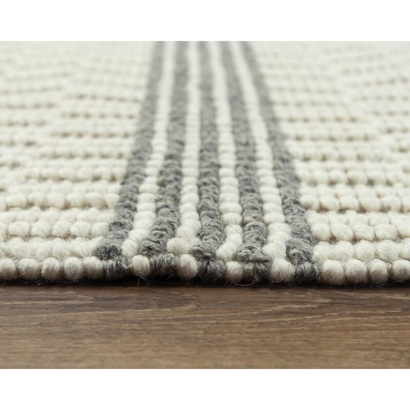 Alora Decor Kerala Beige and Grey Stripe Hand-woven Jute Rug