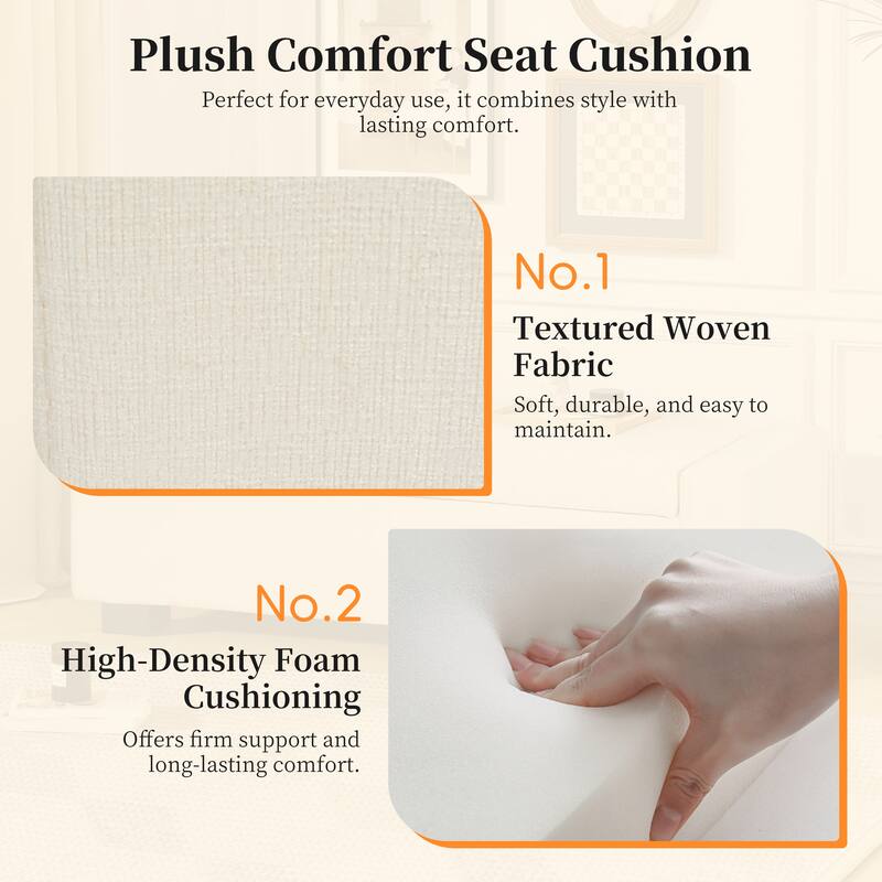 Fabric Padded Seat Leisure Stool, Indoor Stool Storage Bench