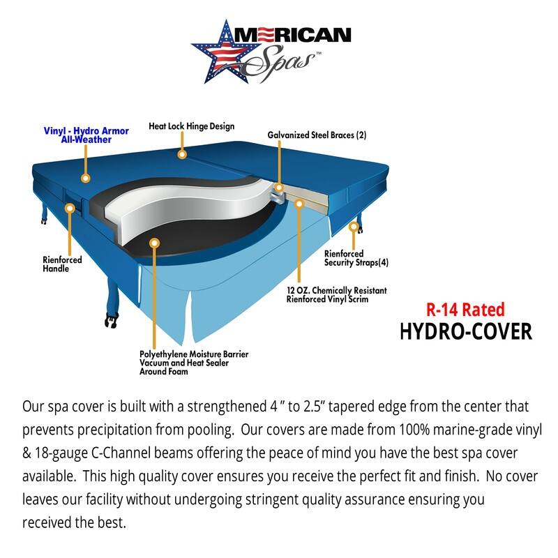 American Spas 7-Person 56-Jet Premium Acrylic Bench Spa Standard Hot Tub with Sound System and LED Waterfall