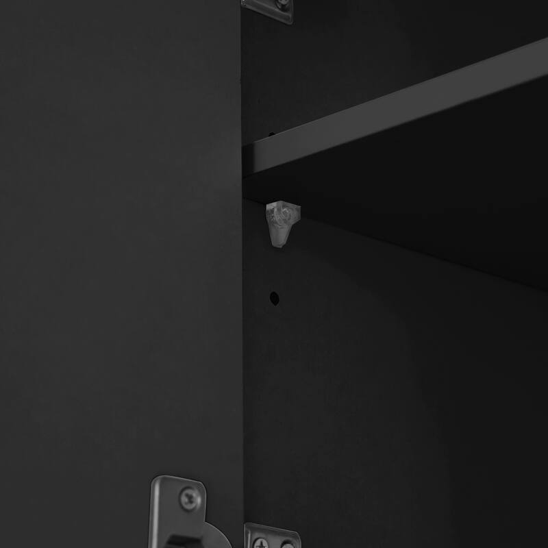 Roomfitters Freestanding 63" Buffet with Hutch and Power Outlet, Coffee Bar Storage Cabinet