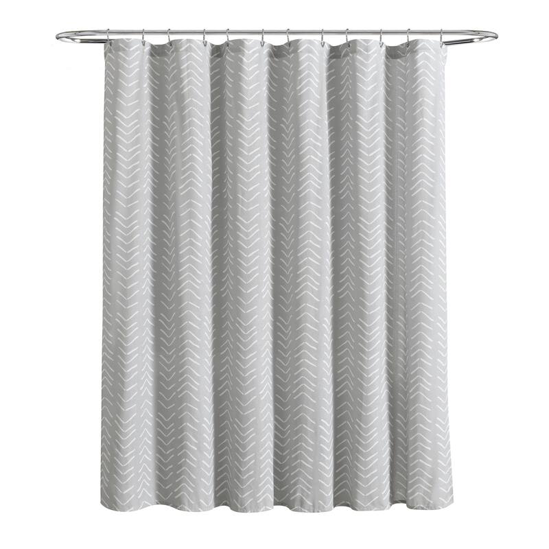Lush Decor Hygge Modern Arrow Linen Look Shower Curtain Single