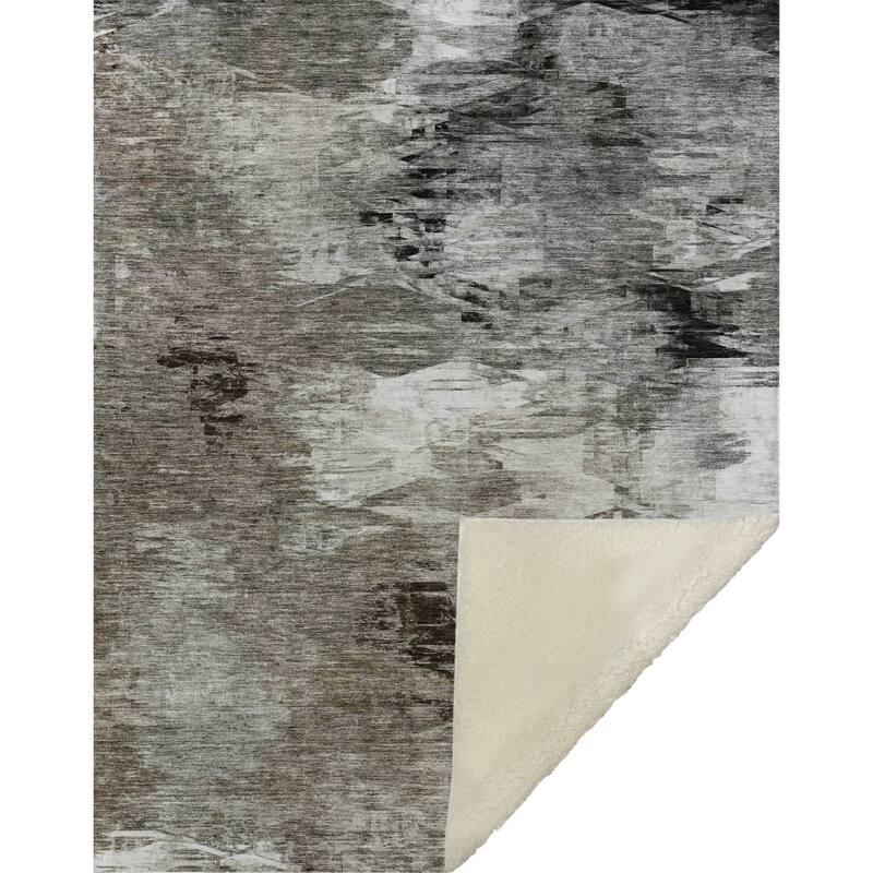 Premium Machine Washable Abstract Modern Sherpa Throw Blanket