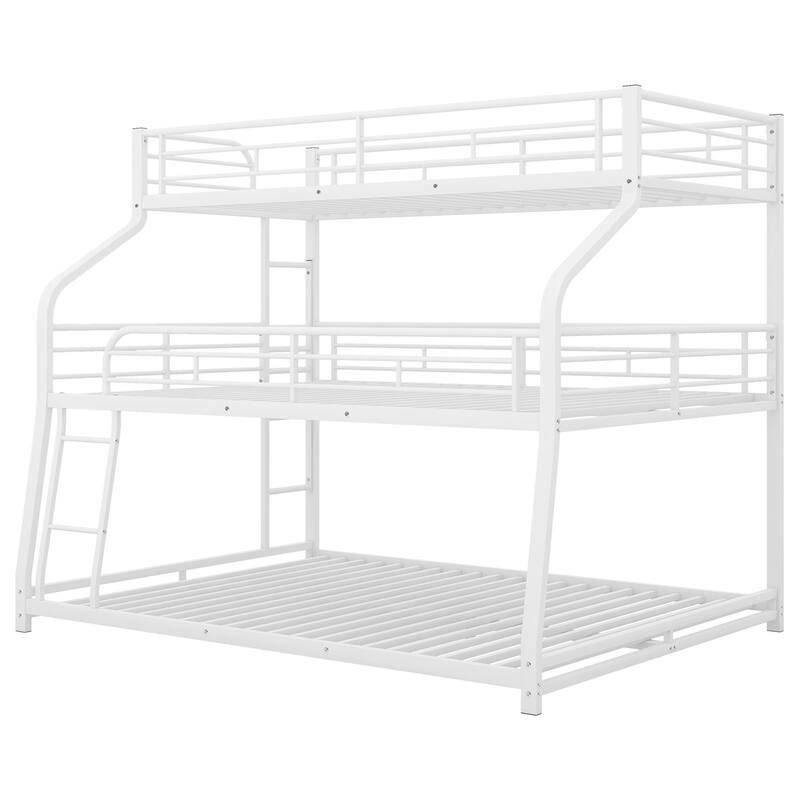 Merax Twin XL/Full XL/Queen Triple Bunk Bed with Full-Length Guardrails