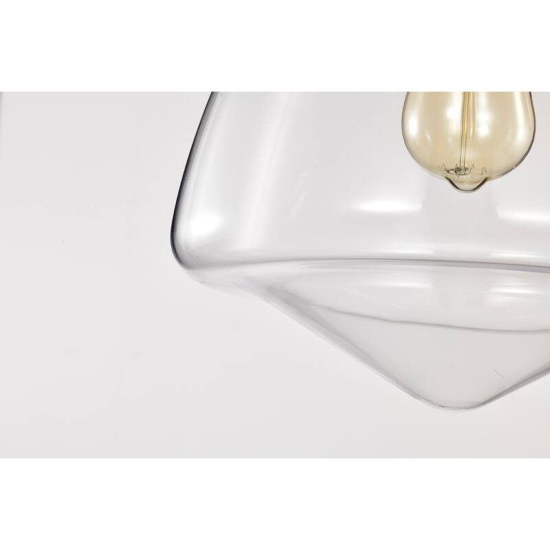 Zylo Semi-Flush Mount Metal Ceiling Lamp with Clear Glass Shade