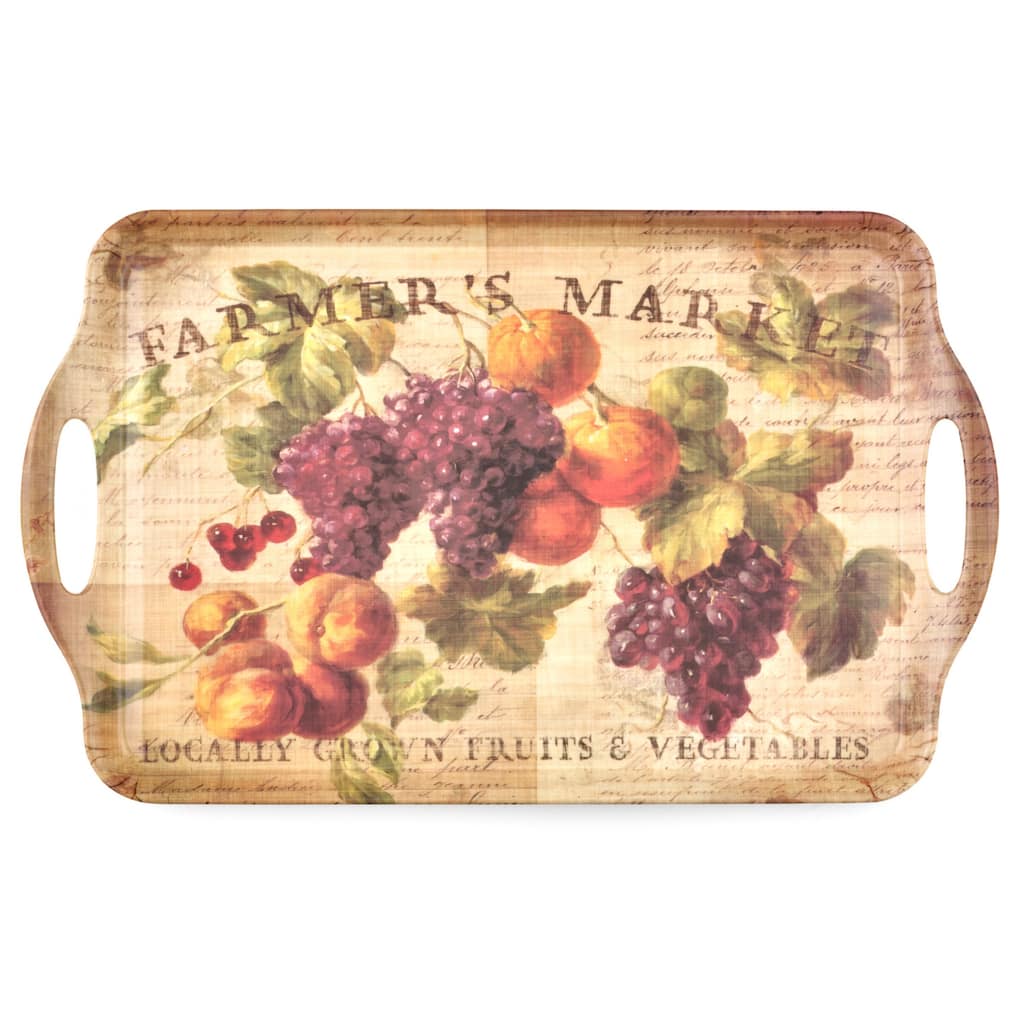 Pimpernel Abundant Fall Large Melamine Handled Tray - 19.25" x 11.5"