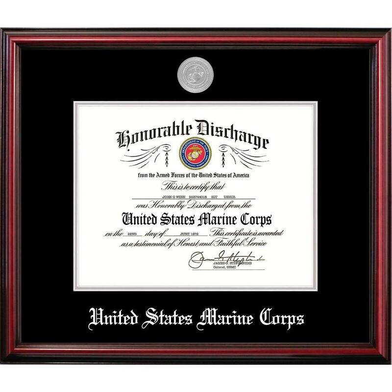 Patriot Frames Marine 8.5x11 Discharge Petite Frame with Silver Medallion
