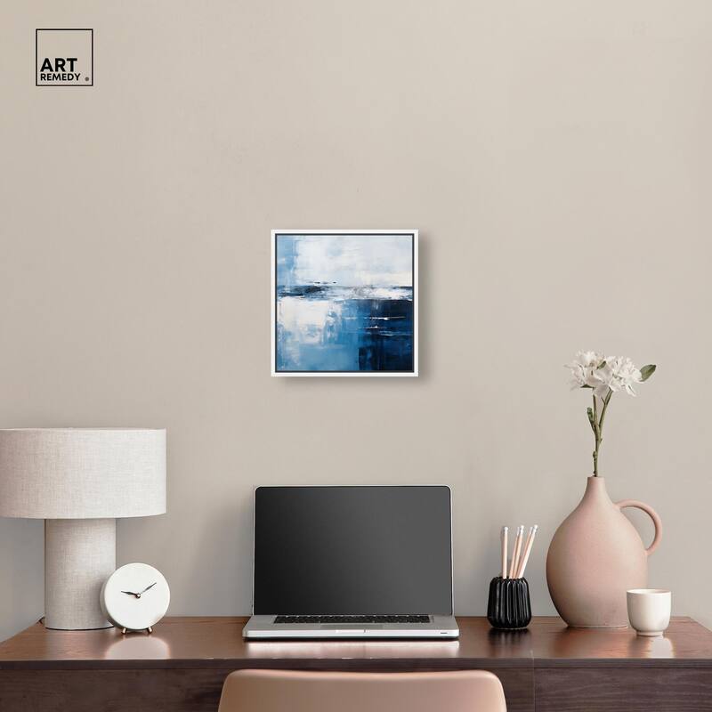 Layers of Blue Canvas by Art Remedy