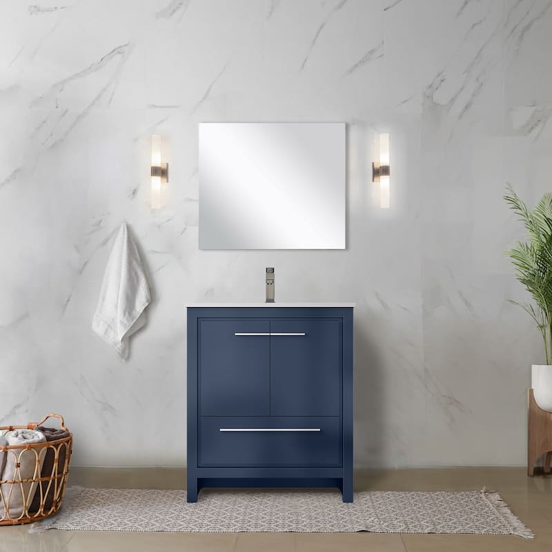 Lafarre Bath Vanity with Quartz Top, Sink, Mirror and Chrome Faucet