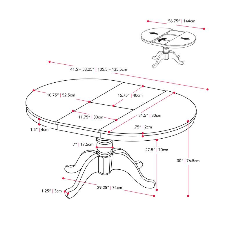Dilon Extendable Oval Pedestal Dining Table, Brown - Cappuccino