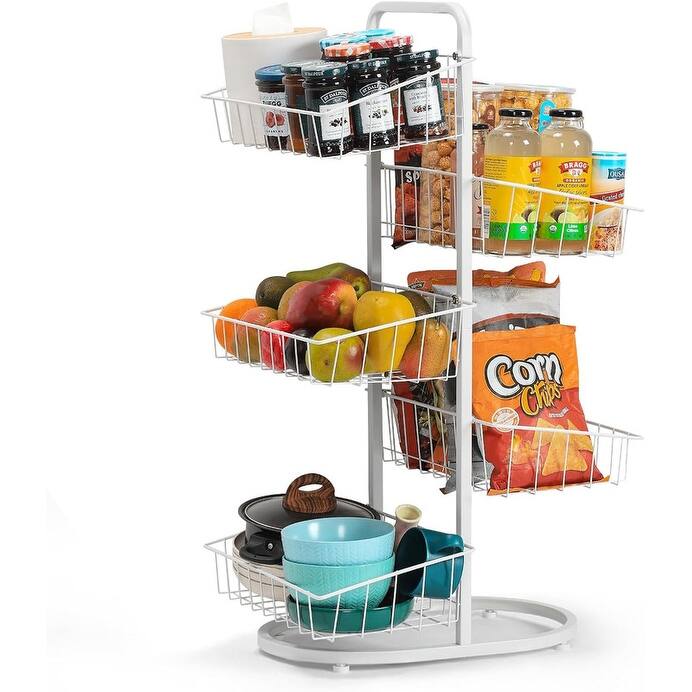 5 Tier Fruit Vegetable Basket for Kitchen Organizers,Kitchen Counter Storage - 16.5"D x 12"W x 32.2"H